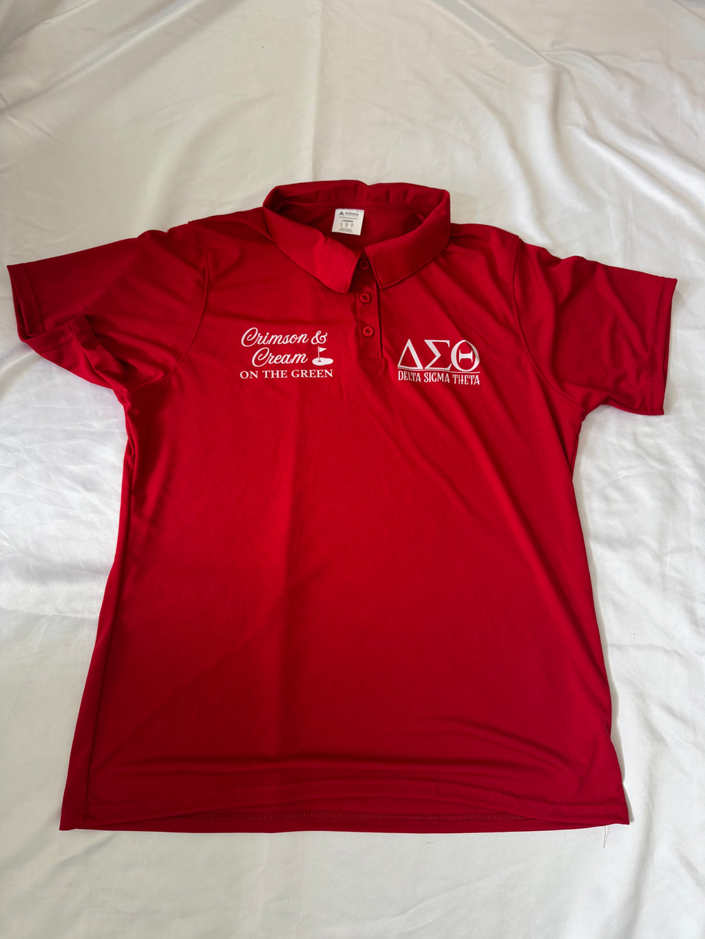 Delta Sigma Theta Crimson and Cream On The Green Polo