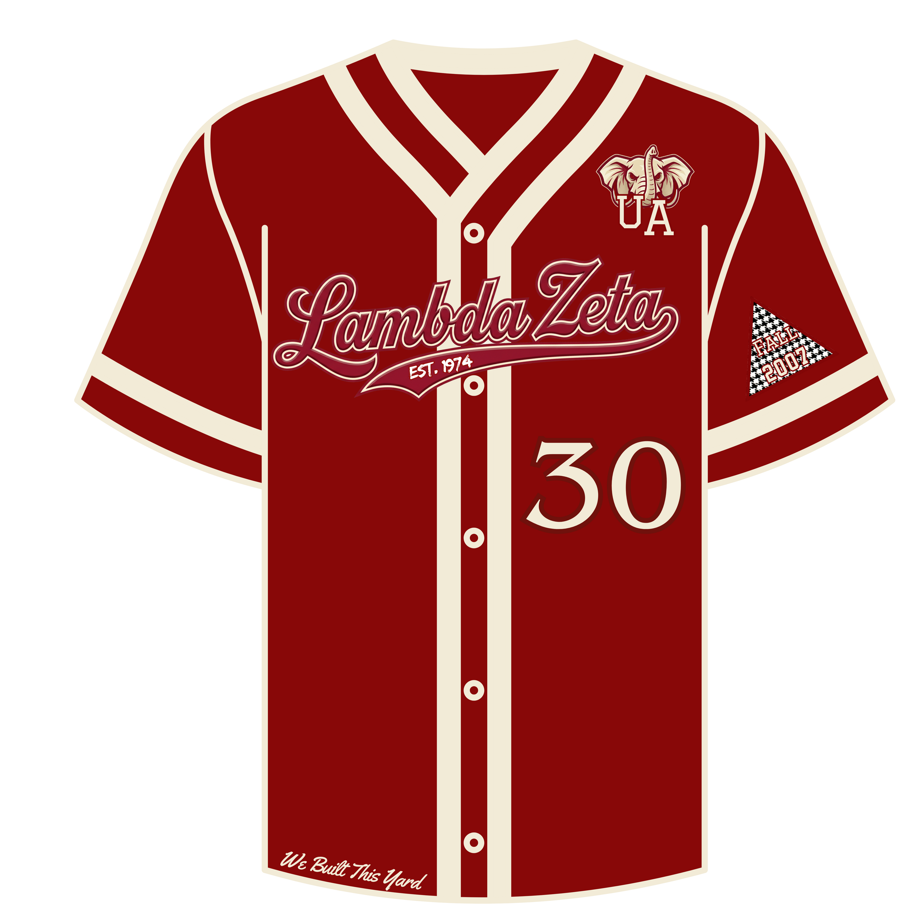 Lambda Zeta Button Down Embroidered Baseball Jersey