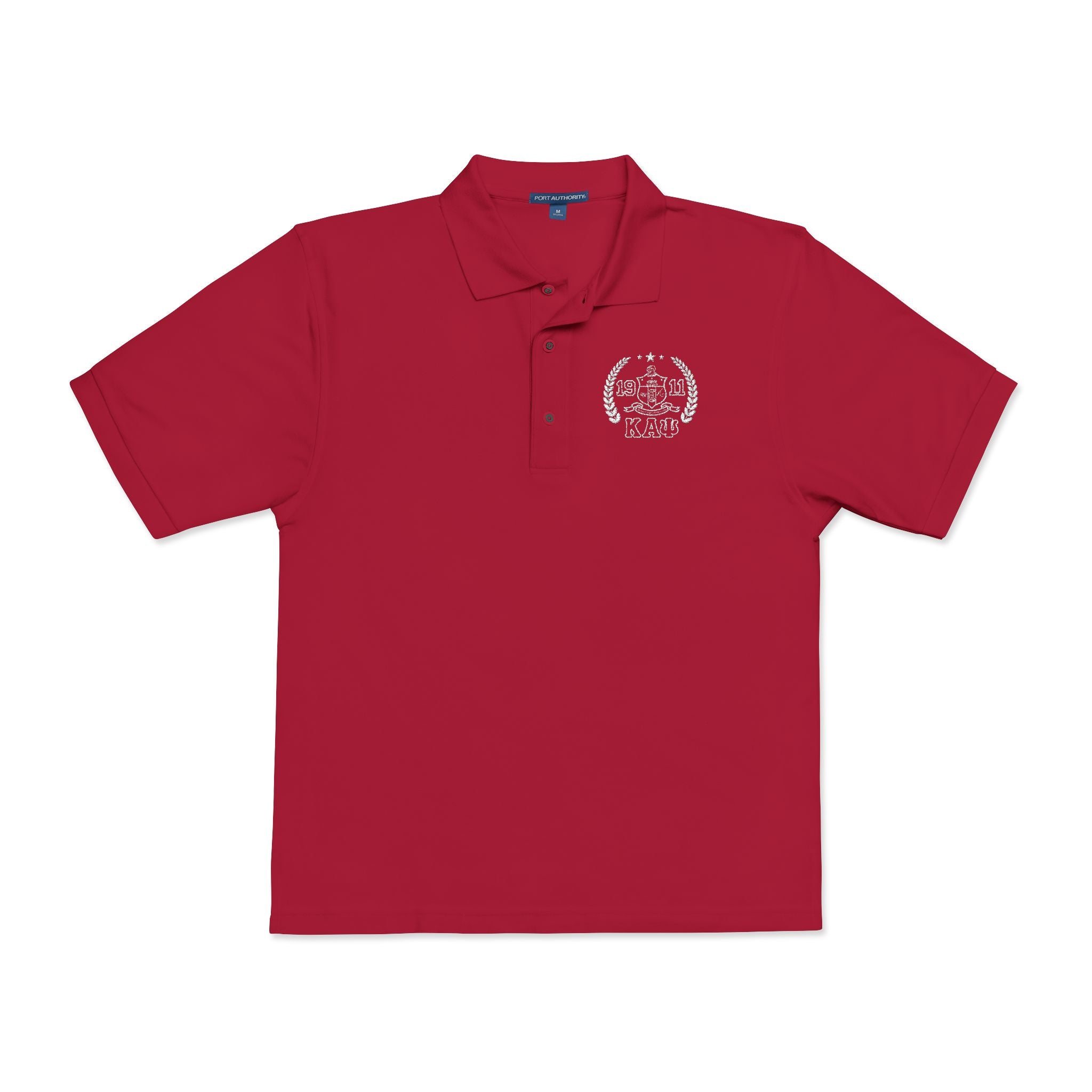 Kappa Alpha Psi Coat of Arms Red Embroidered Polo Shirt