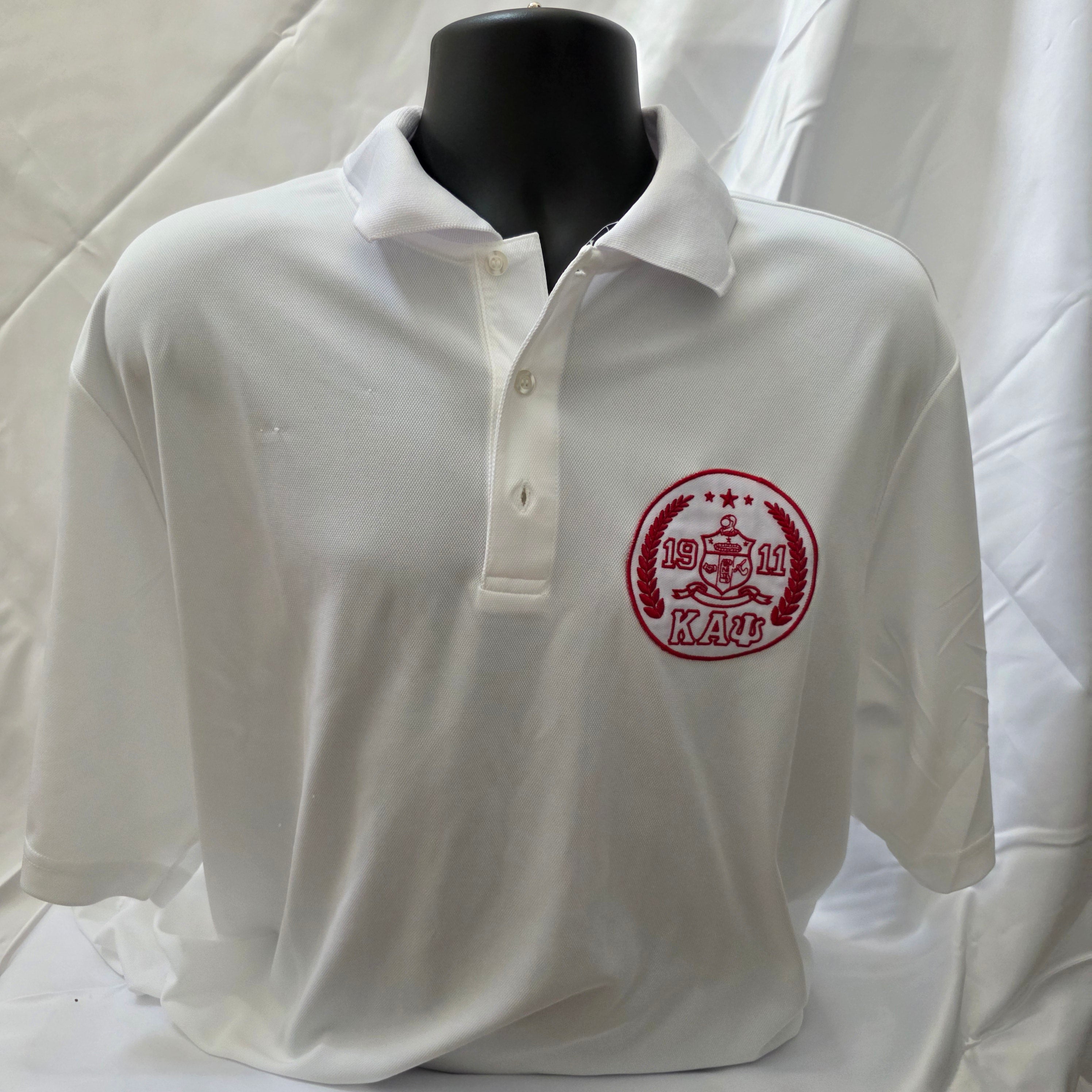 Kappa Alpha Psi White Coat of Arms Polo Shirt