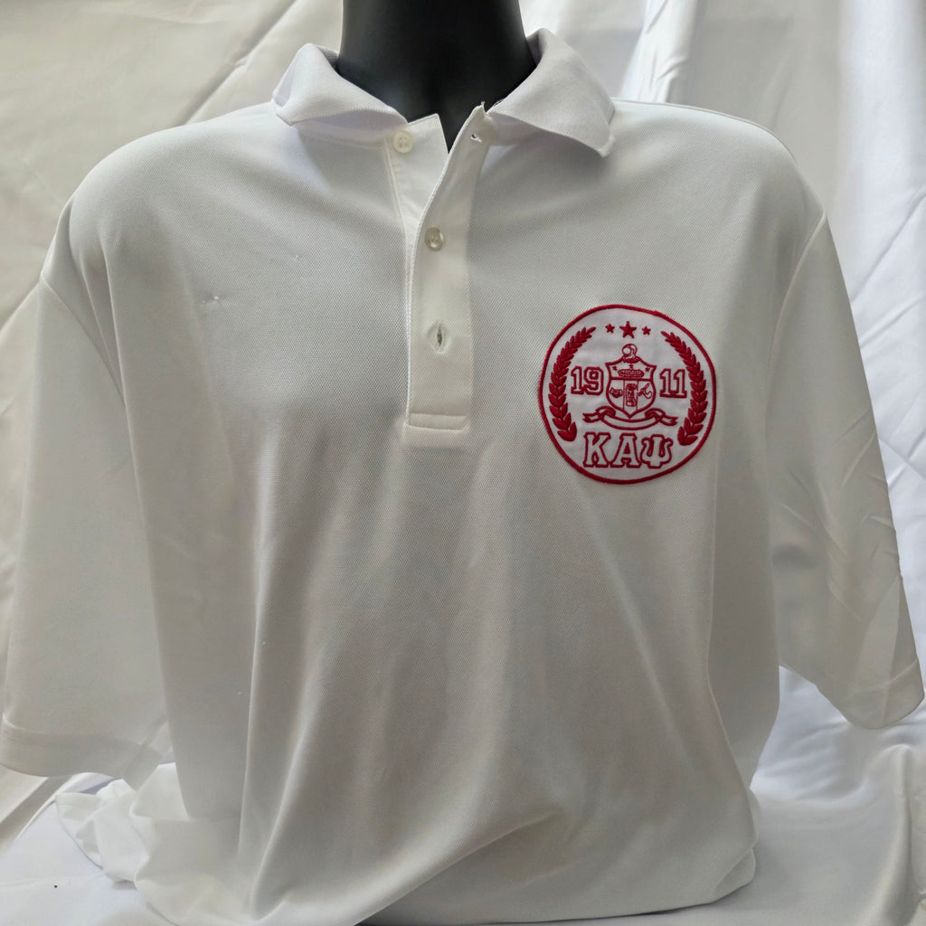 Kappa Alpha Psi White Coat of Arms Polo Shirt