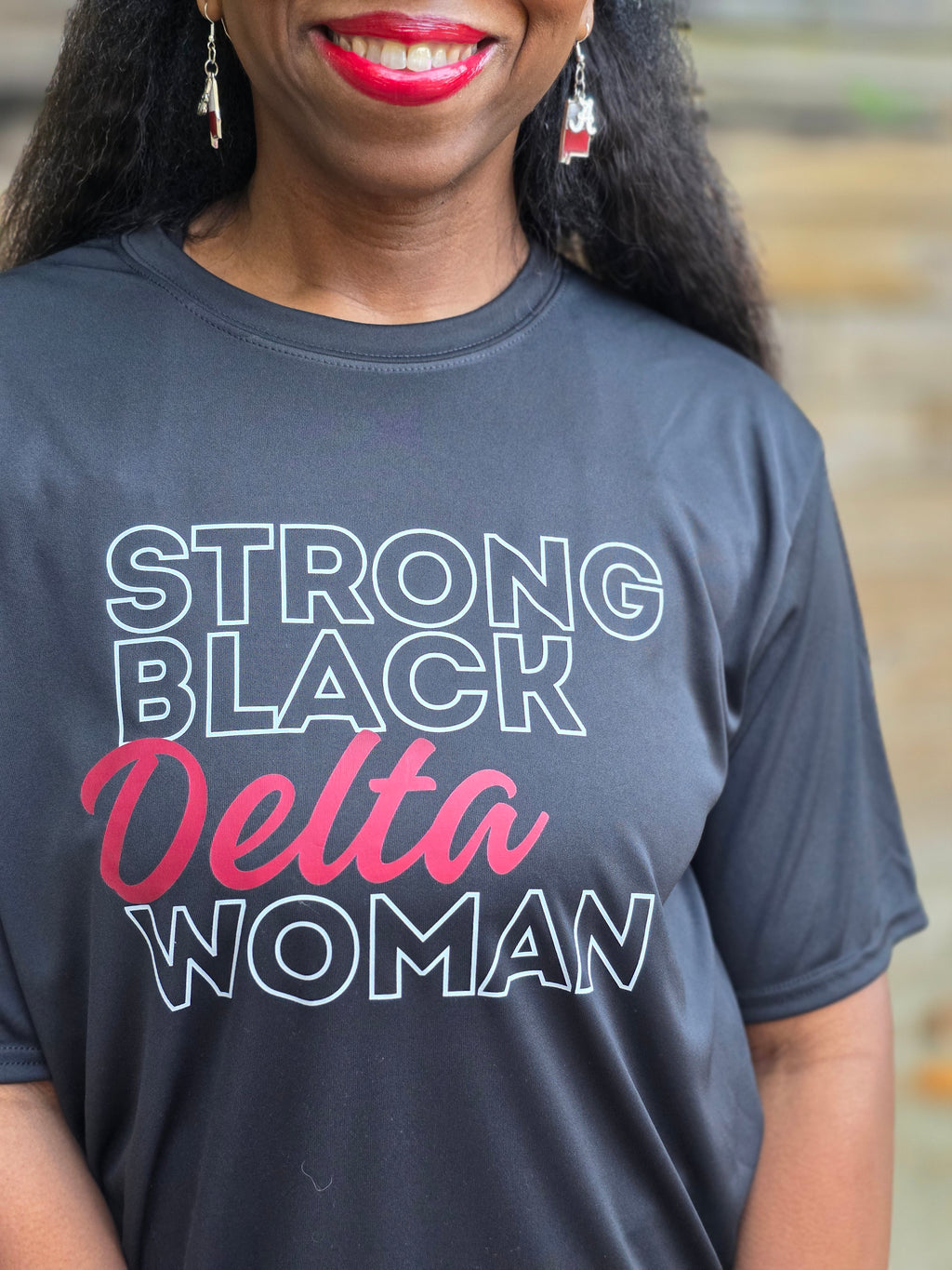 Strong Black Delta Short Sleeve Dri- Fit