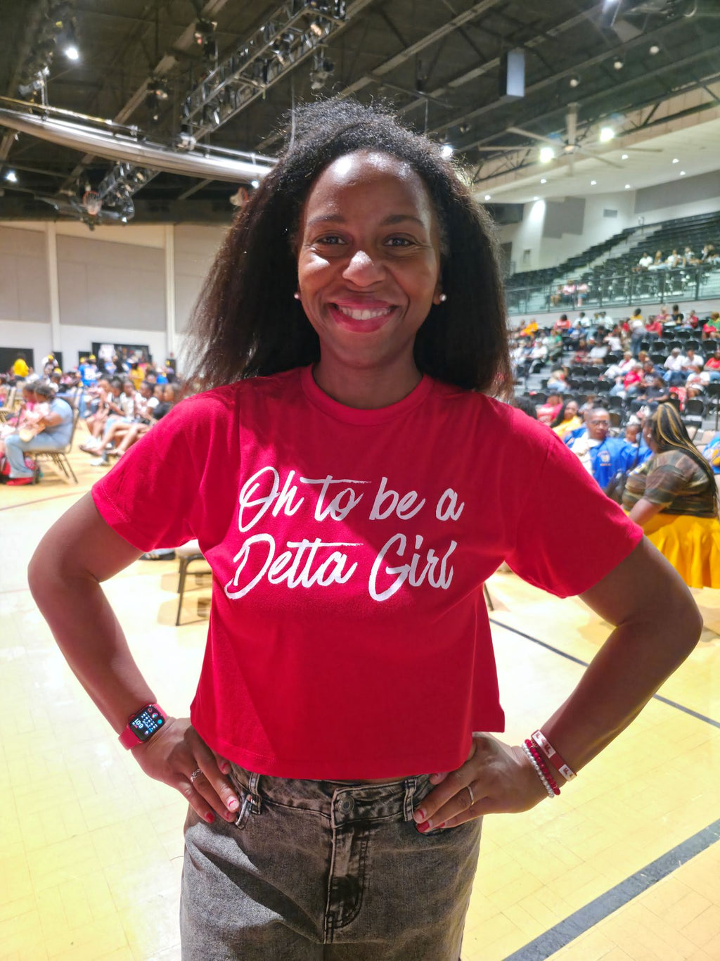 Oh To Be A Delta Girl Red Crop Shirt