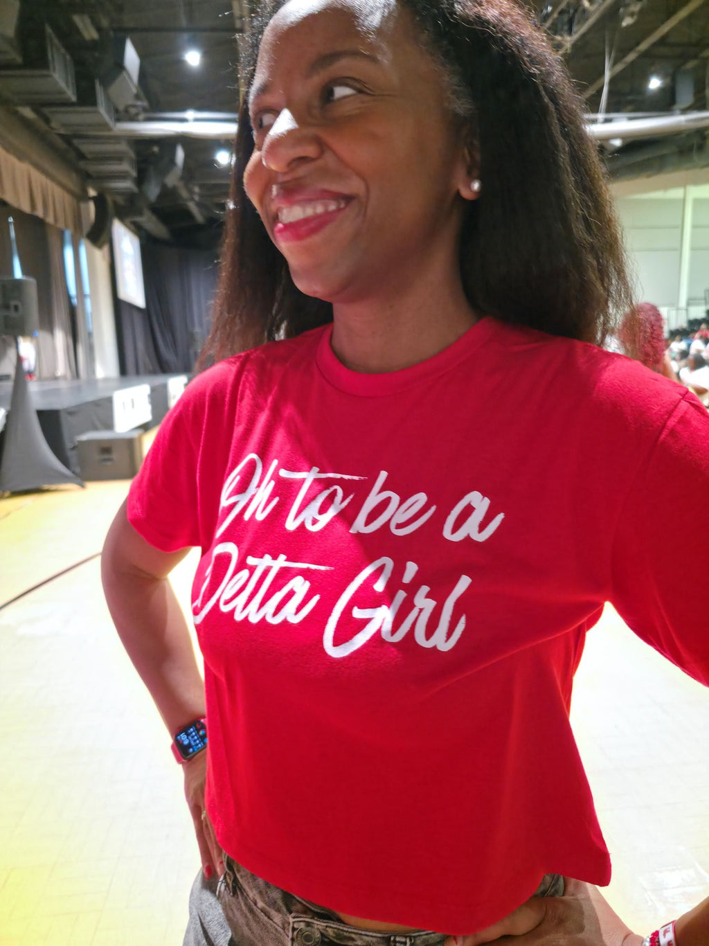 Oh To Be A Delta Girl Red Crop Shirt