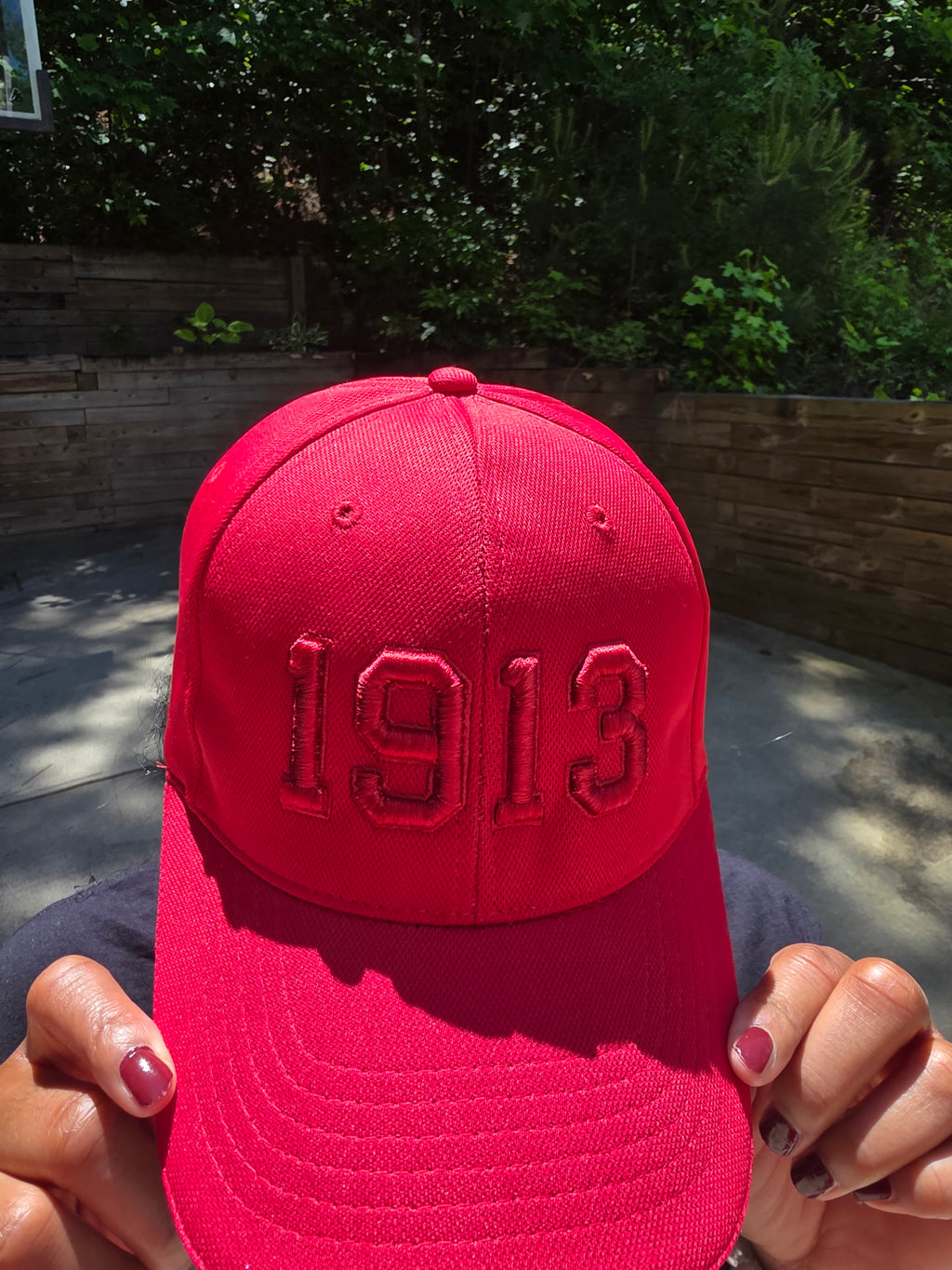 Delta Sigma Theta 1913 Red on Red Embroidered Baseball Cap