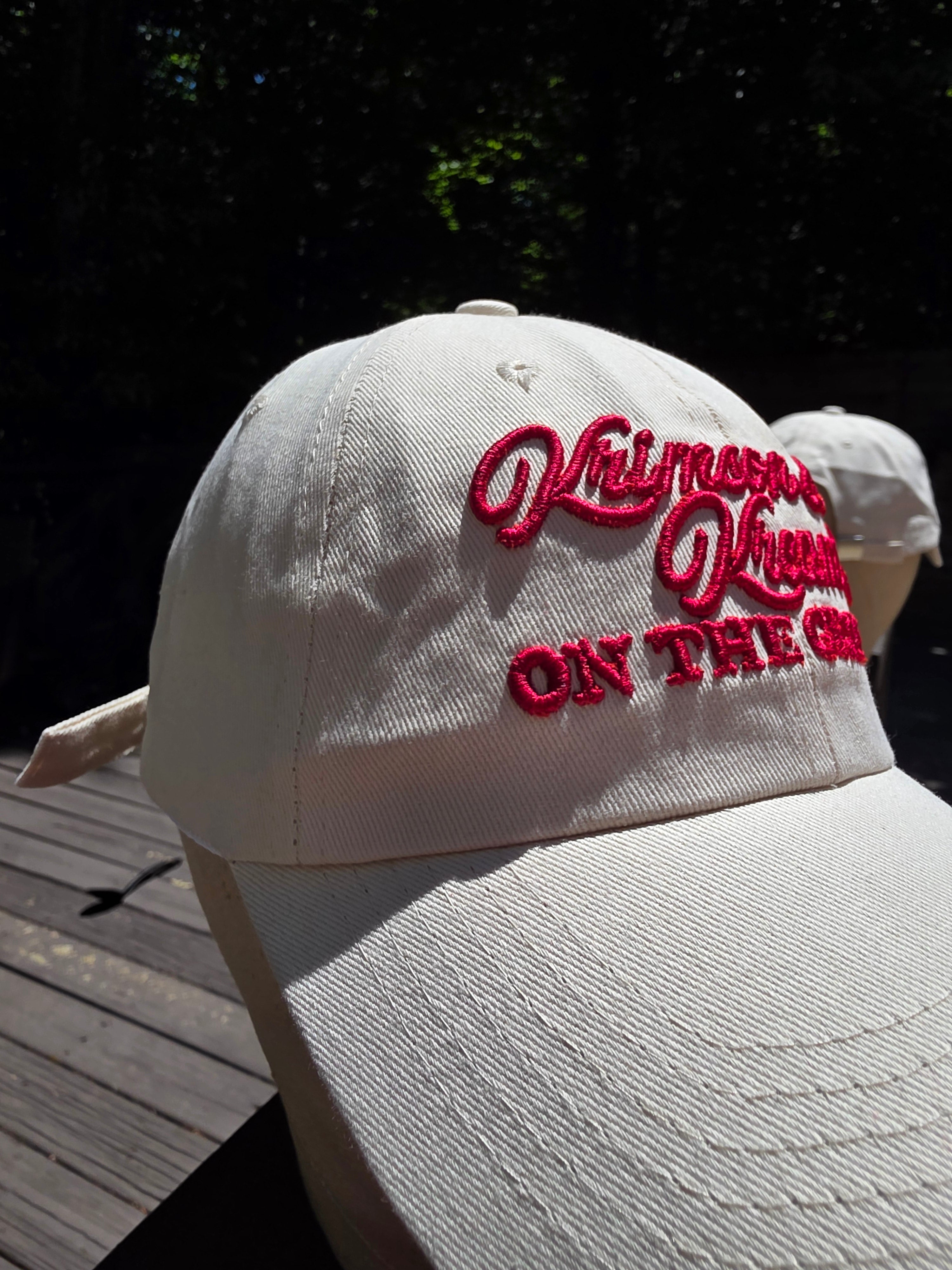 Krimson & Kream On The Green Dad Cap | Golf Flag Embroidered Hat