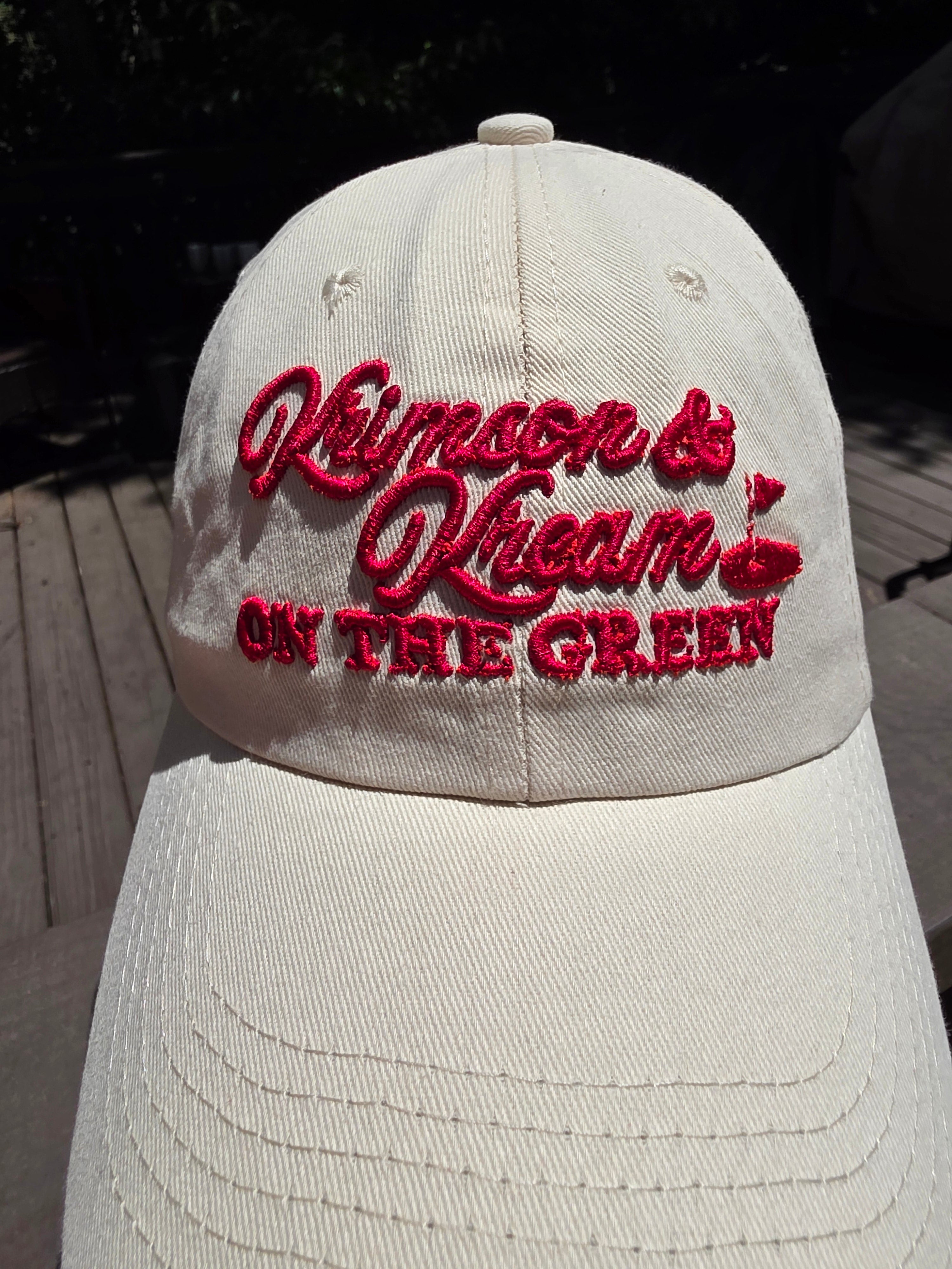 Krimson & Kream On The Green Dad Cap | Golf Flag Embroidered Hat