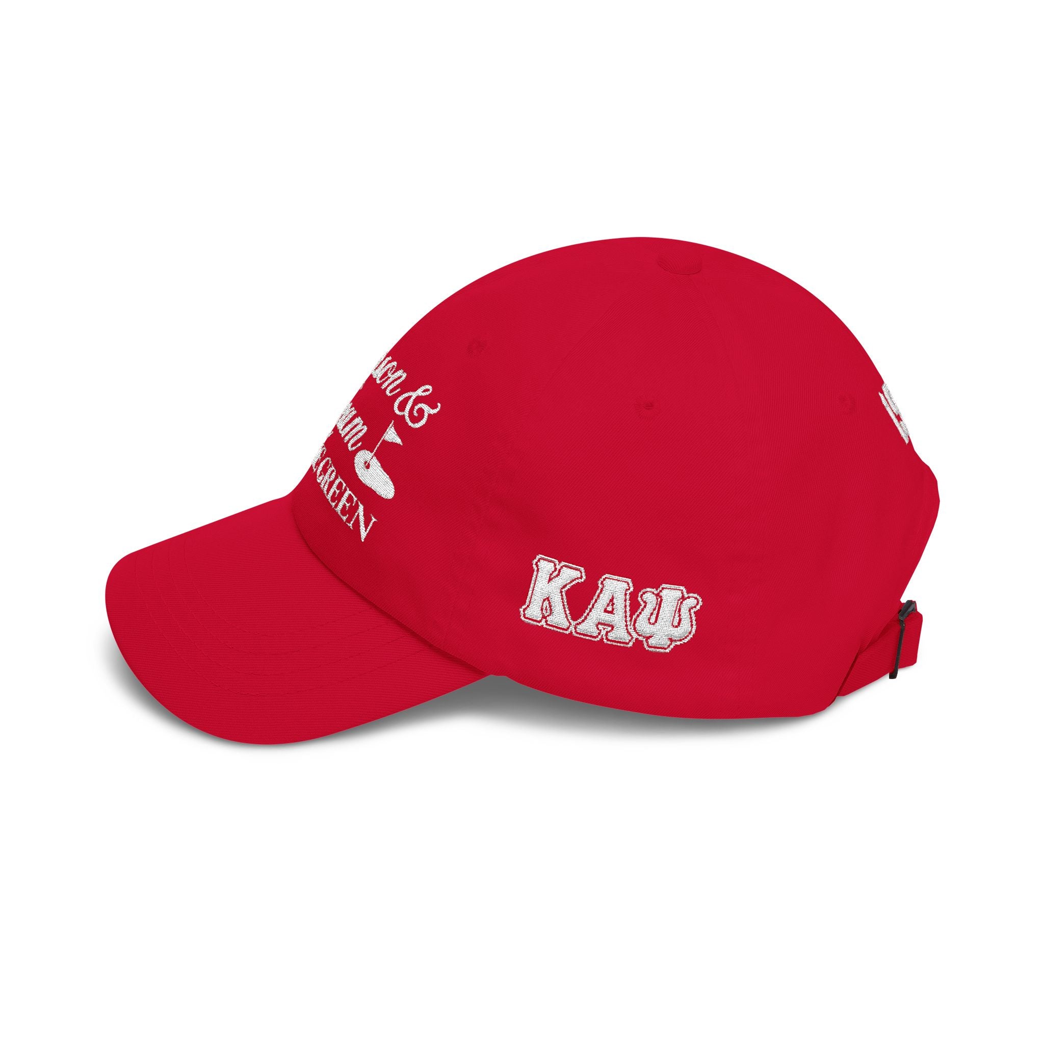 Krimson & Kream On The Green Red Dad Cap | Kappa Alpha Psi Golf Embroidered Hat