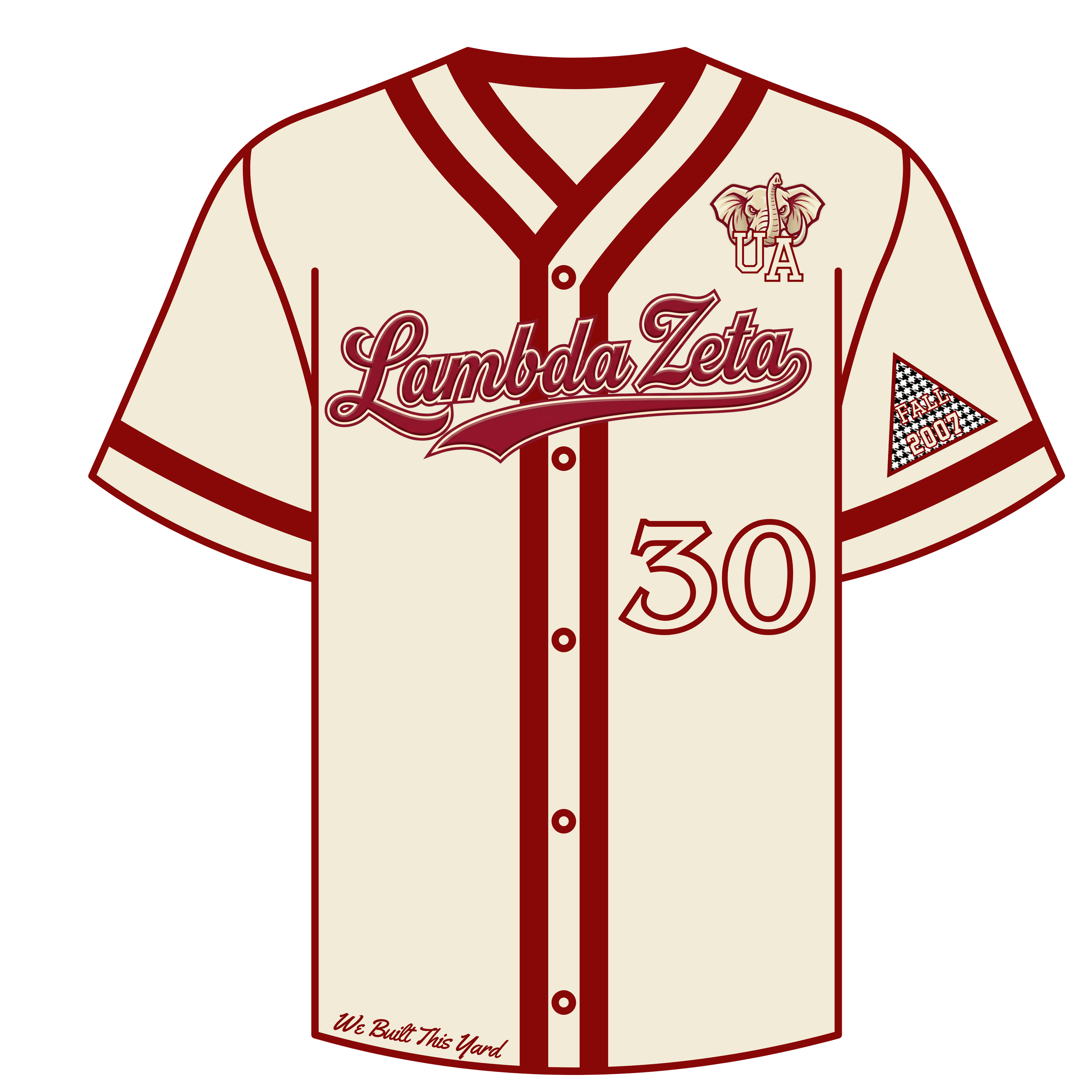 Lambda Zeta Button Down Embroidered Baseball Jersey