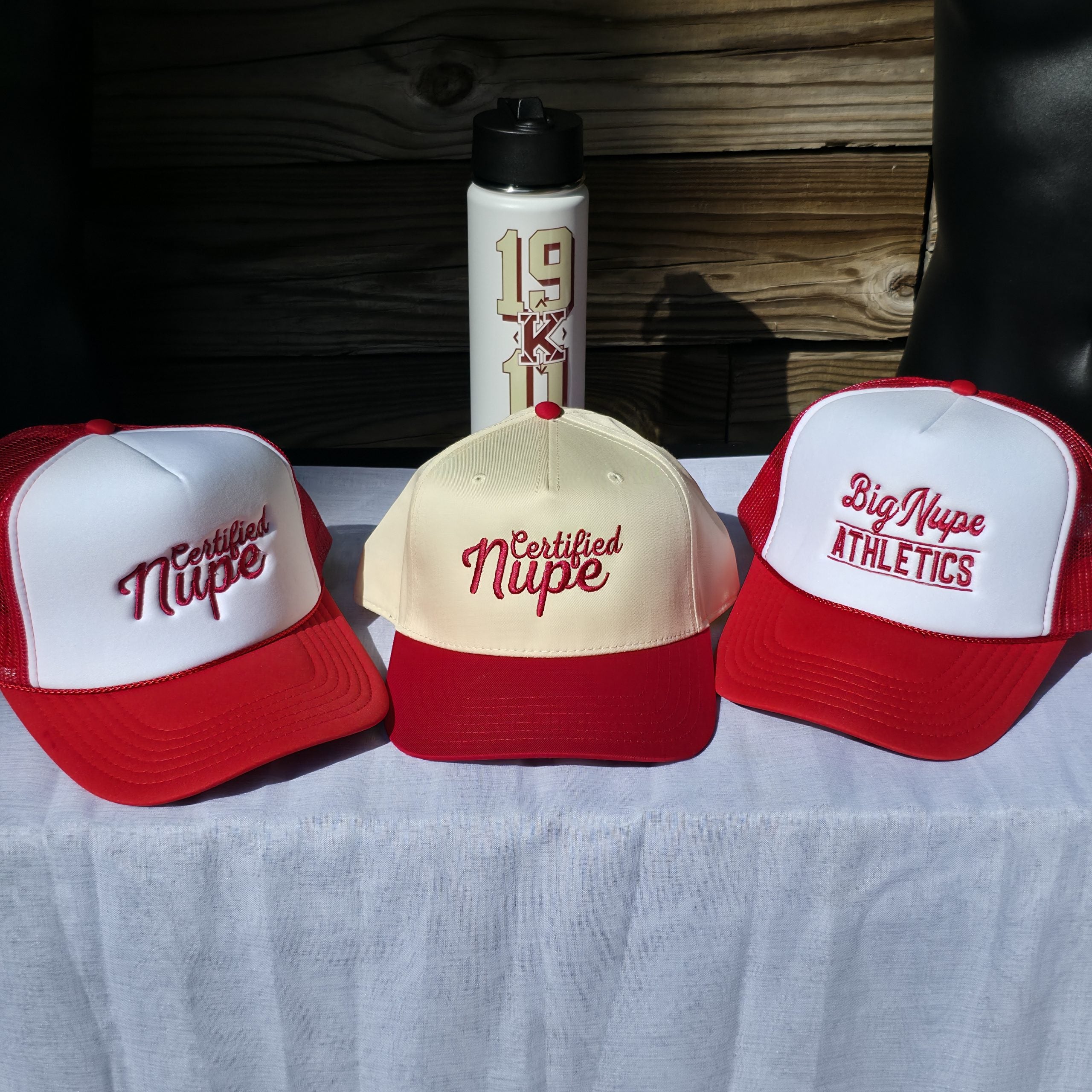 Big Nupe Athletics Embroidered Red/White Trucker Hat image 2