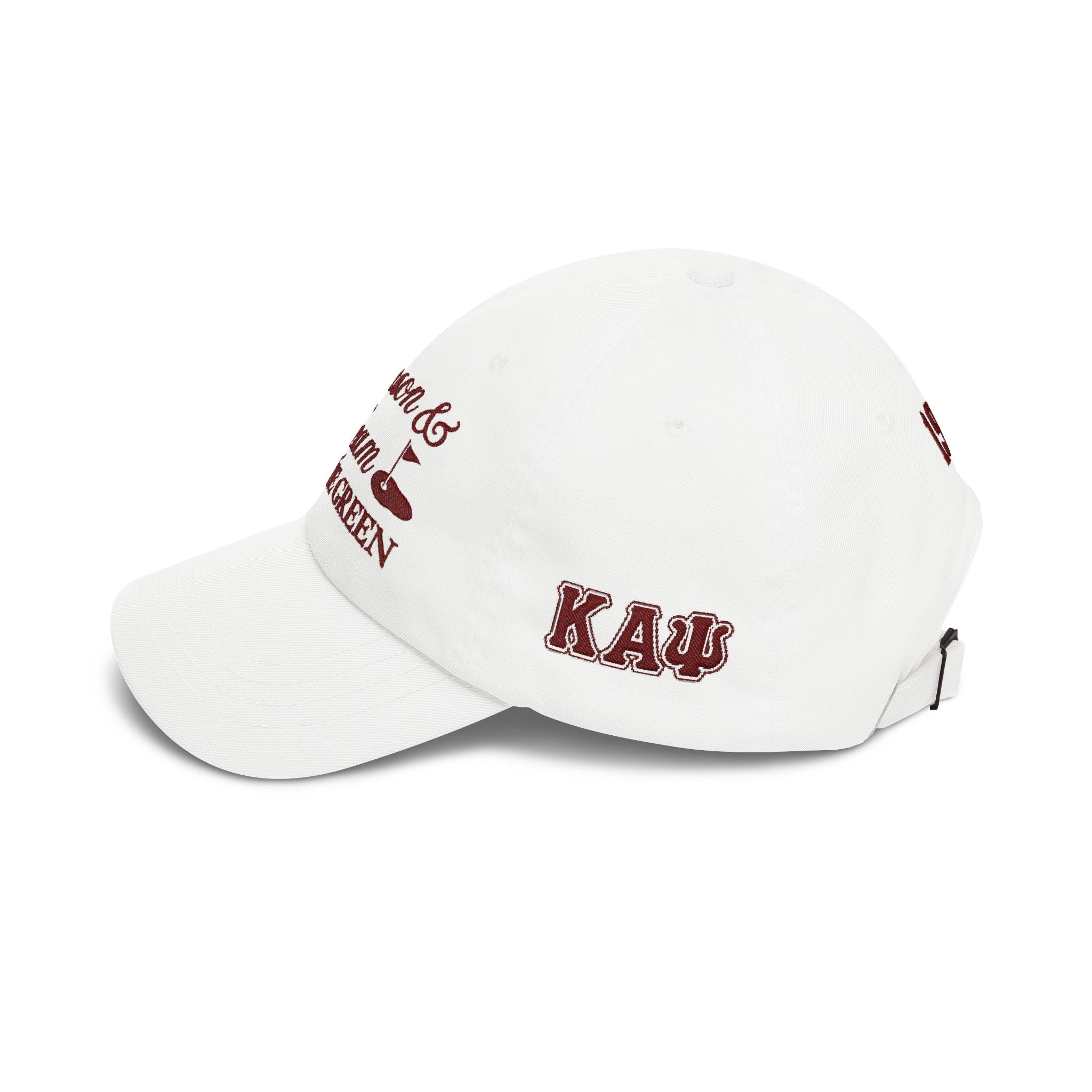 Krimson & Kream On The Green Dad Cap | Golf Flag Embroidered Hat
