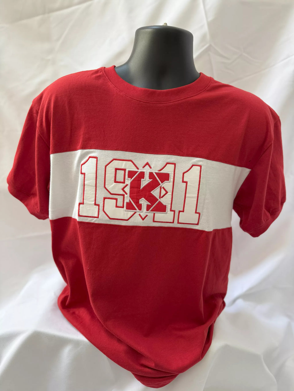 Kappa Alpha Psi Diamond 1911 Embroidered T-Shirt - Large, Red/White image