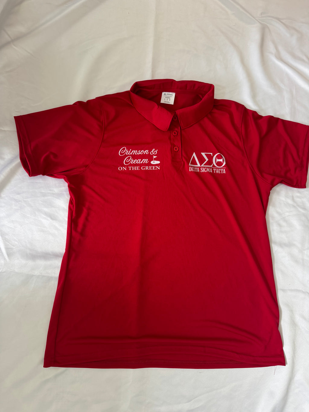 Delta Sigma Theta Crimson and Cream On The Green Polo