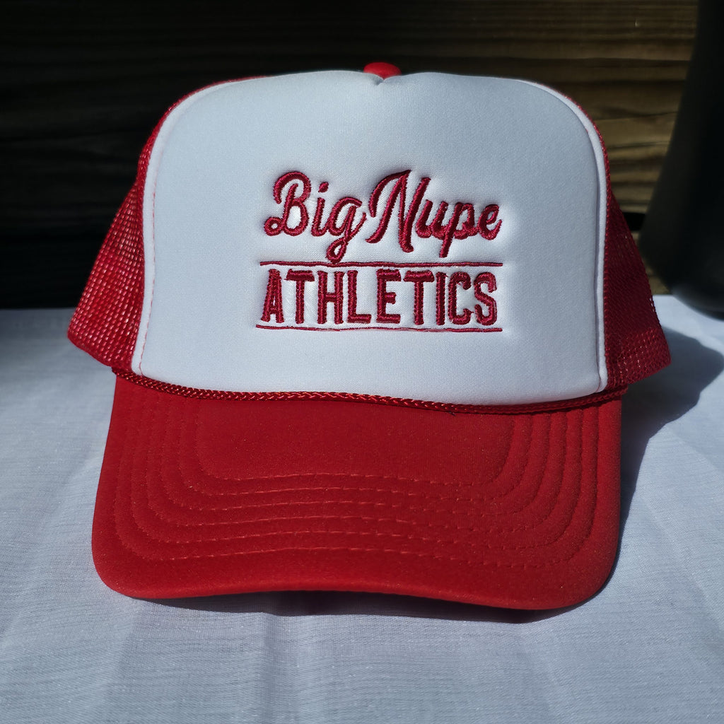 Big Nupe Athletics Embroidered Red/White Trucker Hat image 3