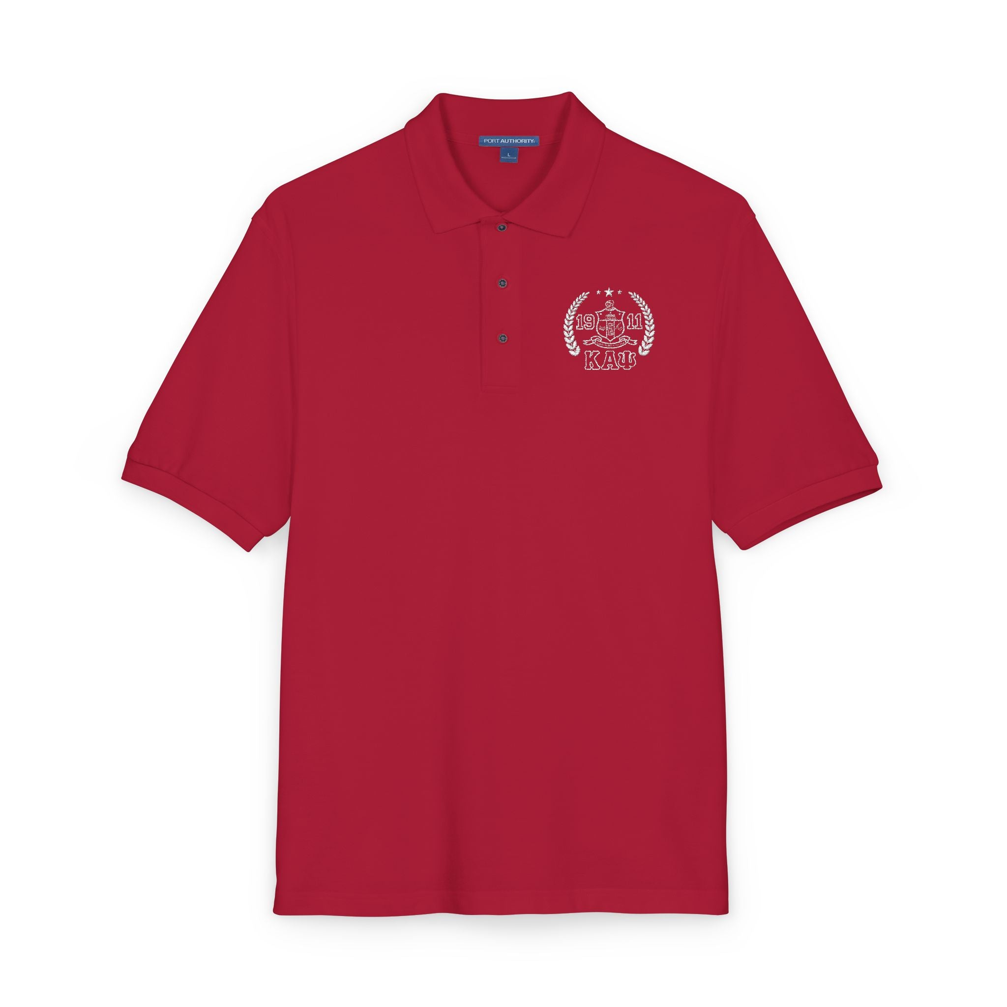 Kappa Alpha Psi Coat of Arms Red Embroidered Polo Shirt