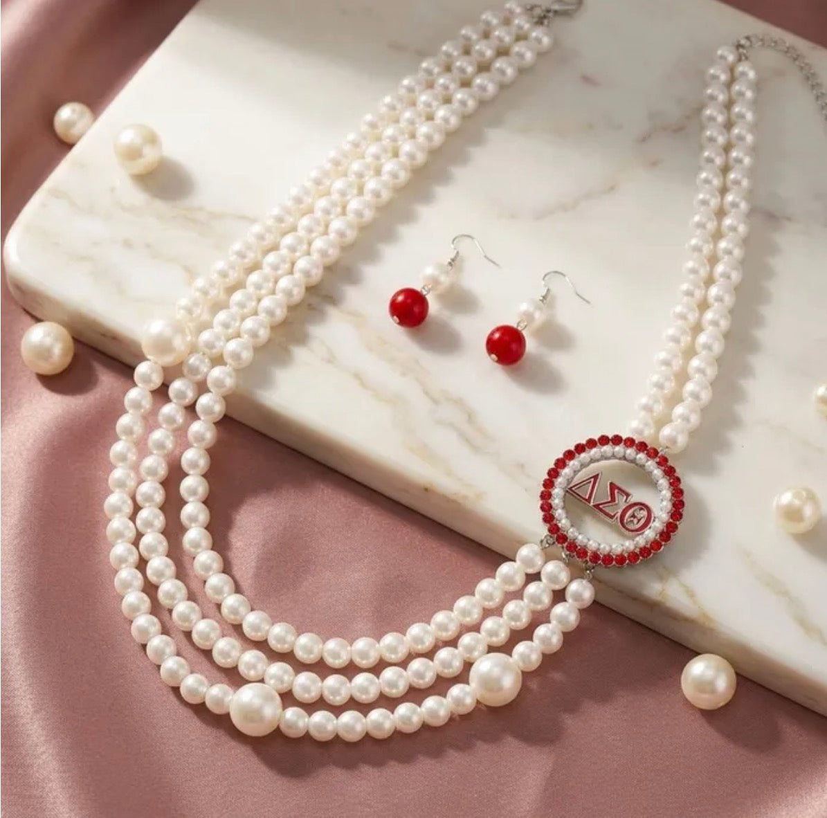 Delta Sigma Theta Pearl Necklace