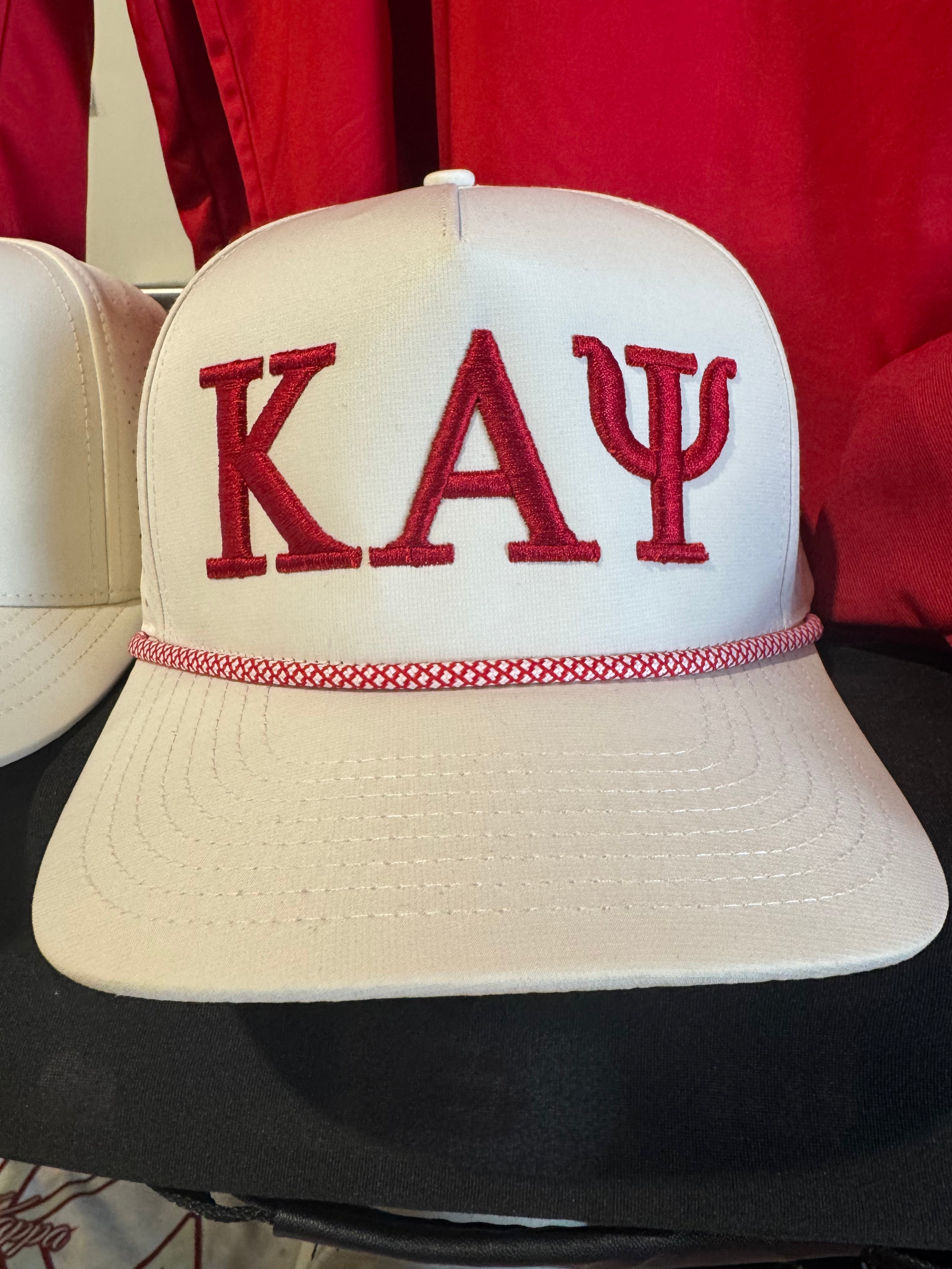Kappa Alpha Psi White Perforated Rope Performance Golf Hat