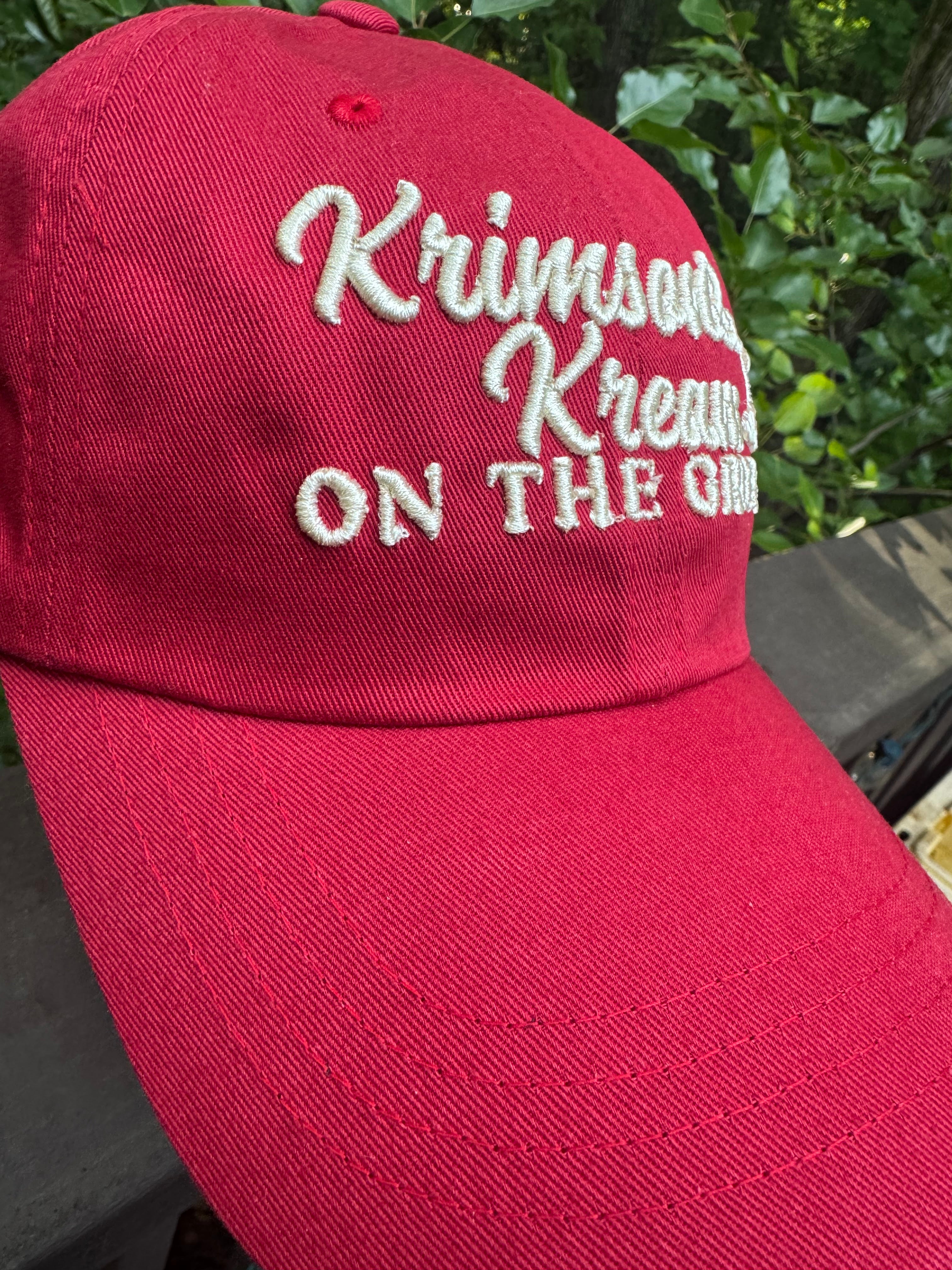 Krimson & Kream On The Green Dad Cap | Golf Flag Embroidered Hat
