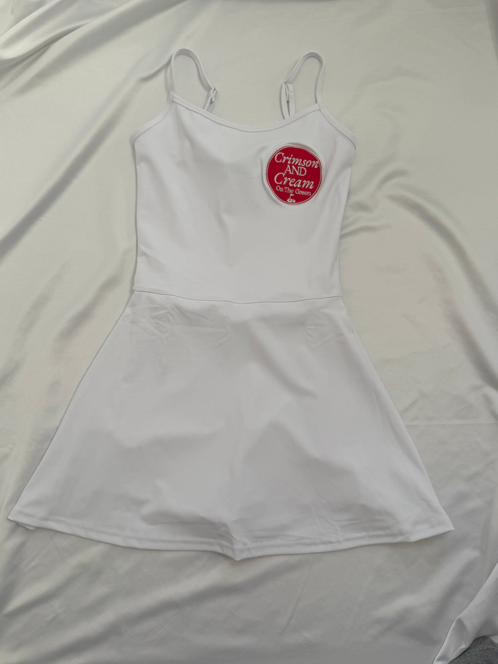 Crimson and Cream On The Green White Dress