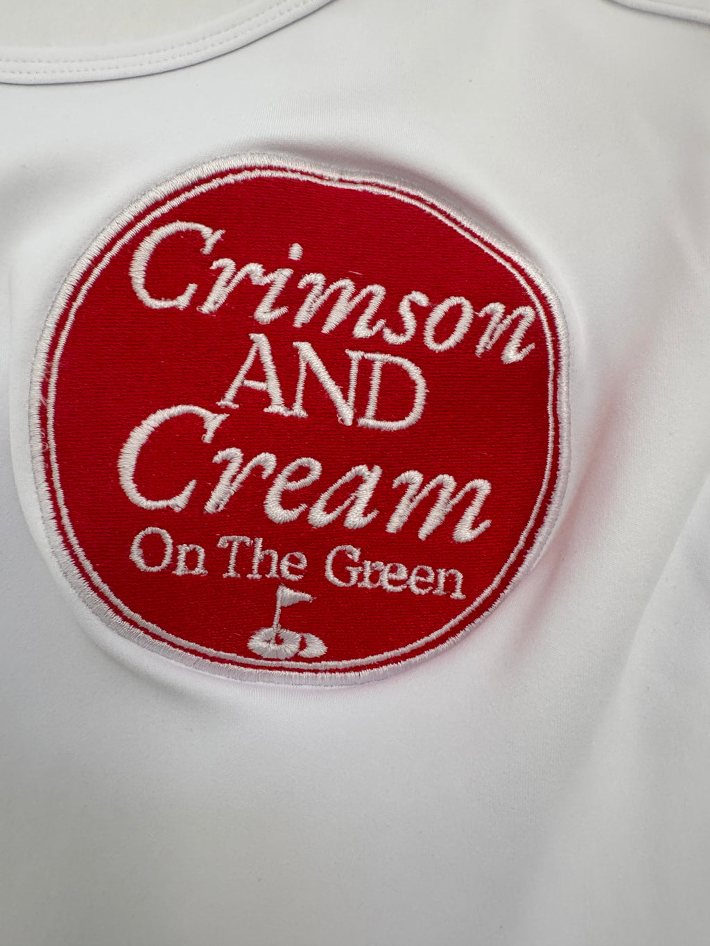 Crimson and Cream On The Green White Dress