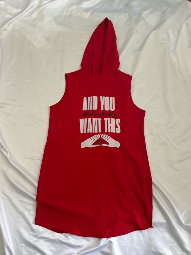 Delta Sigma Theta Red Hooded Dress