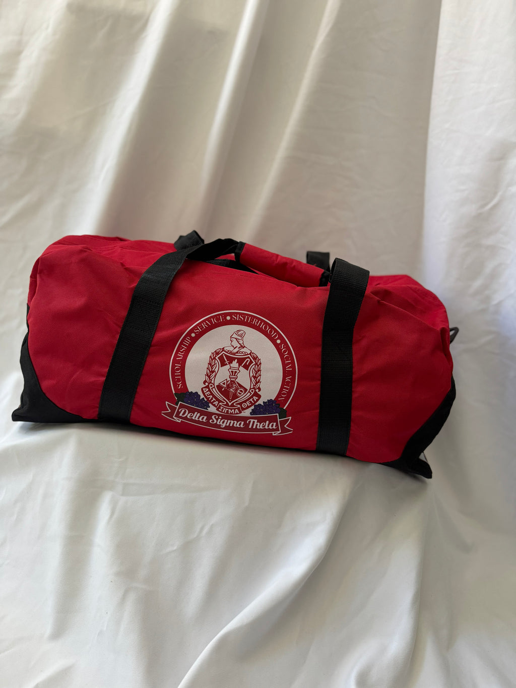 Delta Sigma Theta Black and Red Medium Duffle Bag