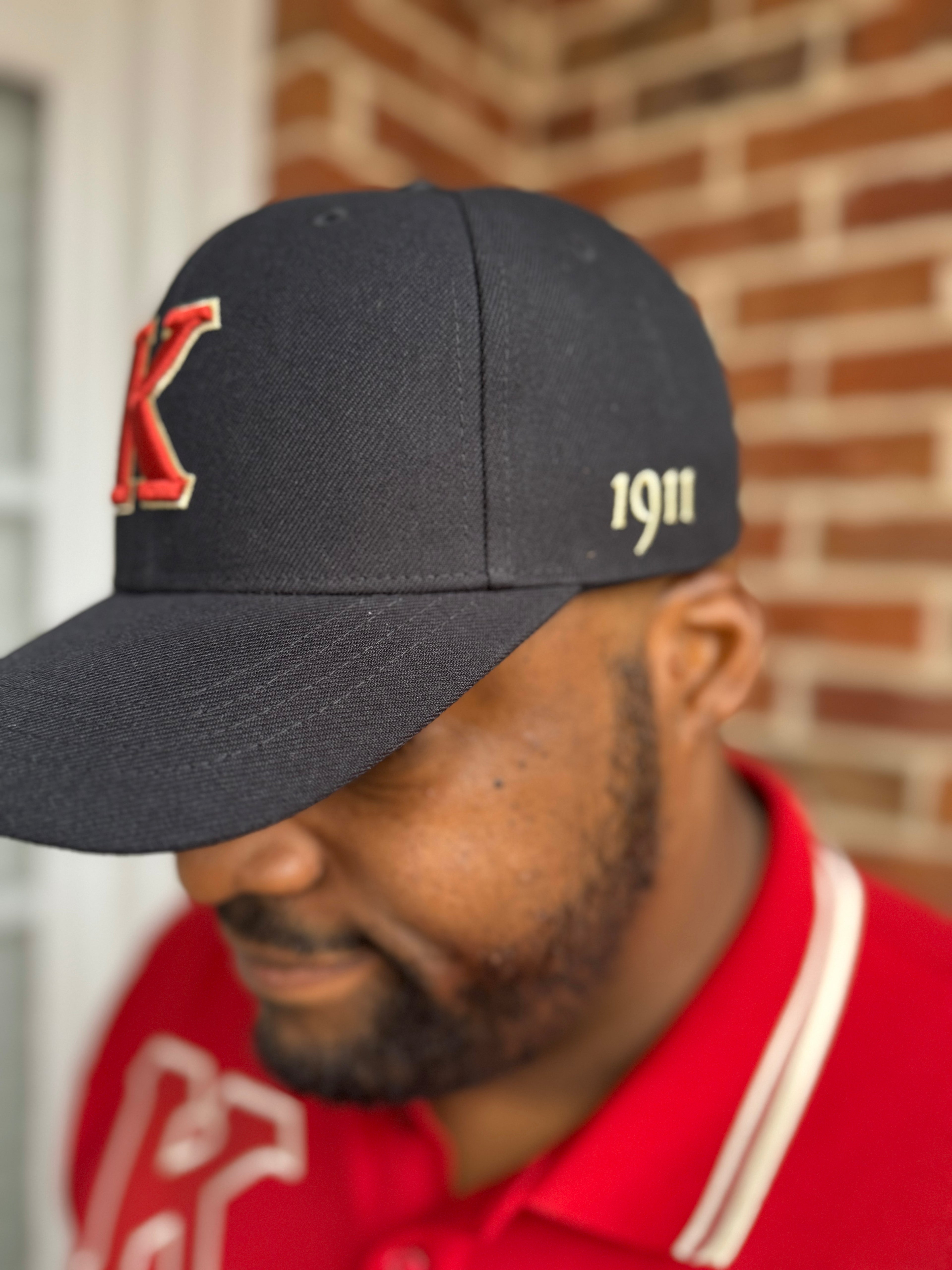 Kappa Alpha Psi Black 'K' Hat: 3D Embroidered Cap