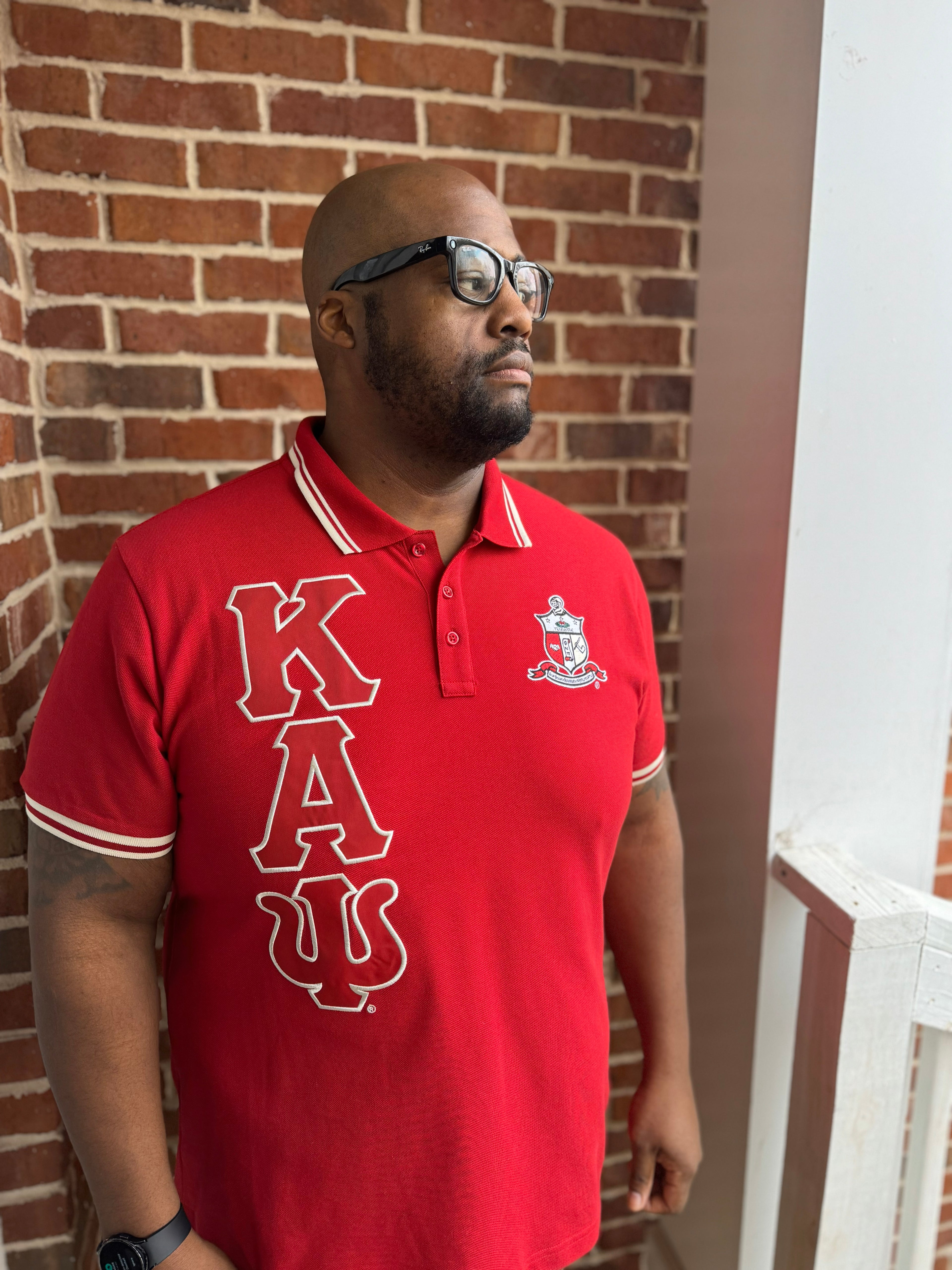 Kappa Alpha Psi Crimson Coat of Arm Embroidered Polo