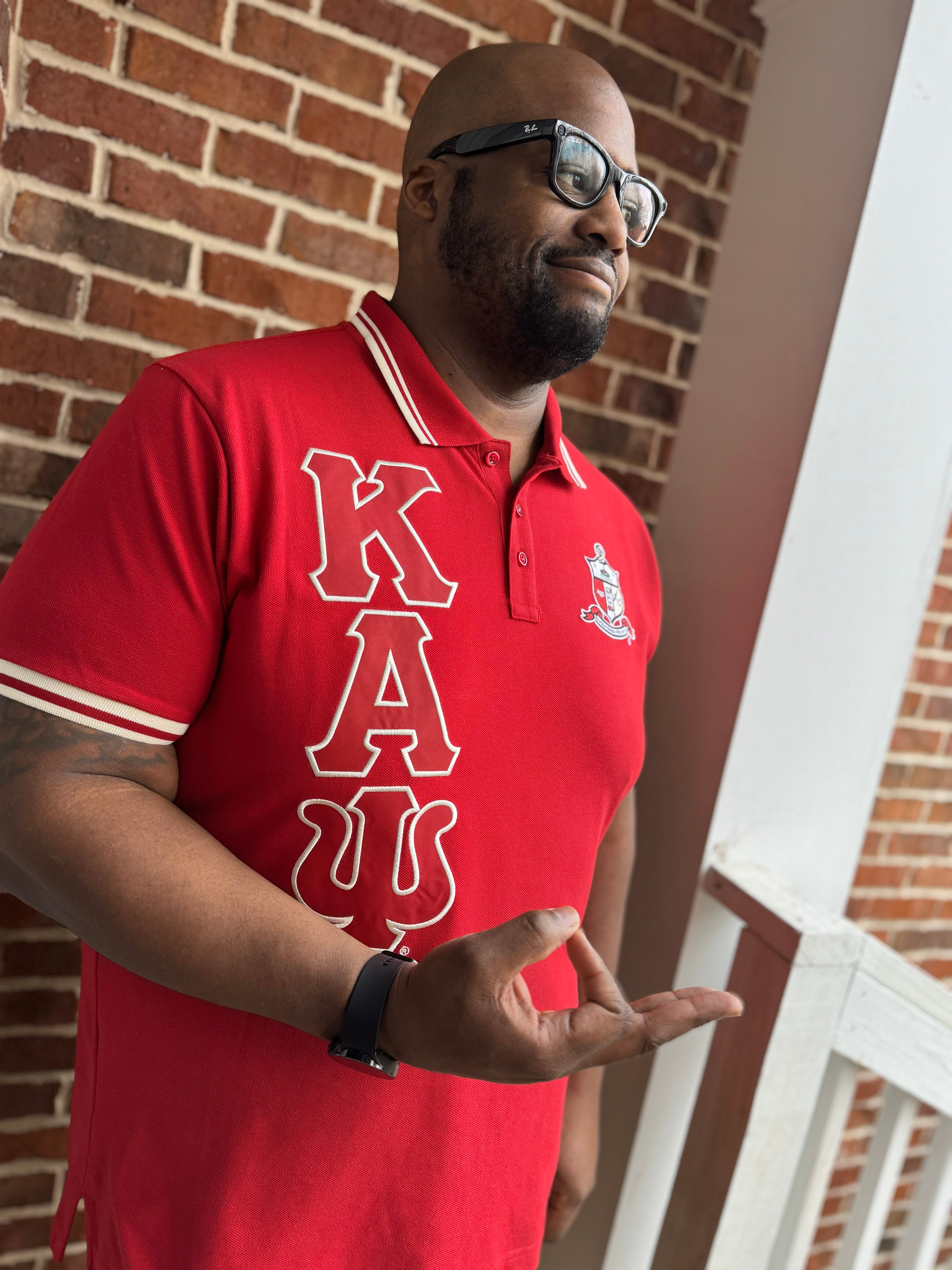 Kappa Alpha Psi Crimson Coat of Arm Embroidered Polo