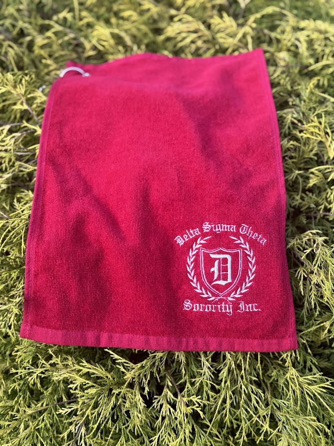 Old English Delta Embroidered Golf Towel