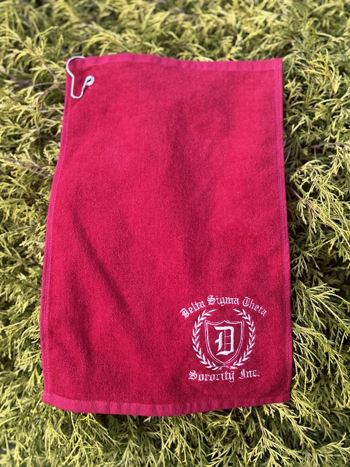 Old English Delta Embroidered Golf Towel