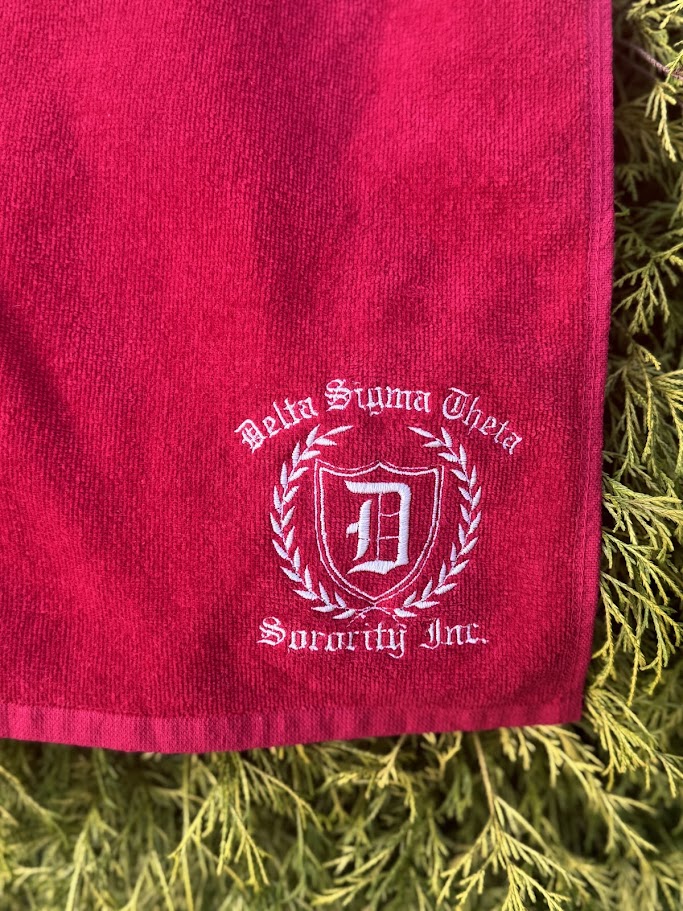 Old English Delta Embroidered Golf Towel
