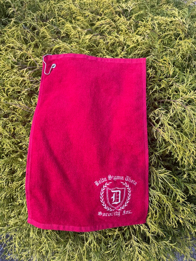 Old English Delta Embroidered Golf Towel