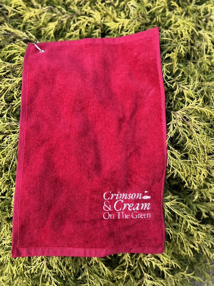 Crimson & Cream On The Green Embroidered Golf Towel