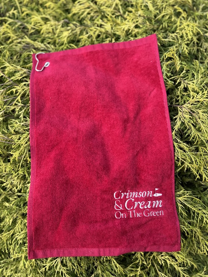 Crimson & Cream On The Green Embroidered Golf Towel