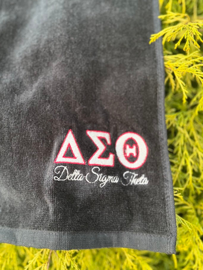 Delta Sigma Theta Embroidered Golf Towel