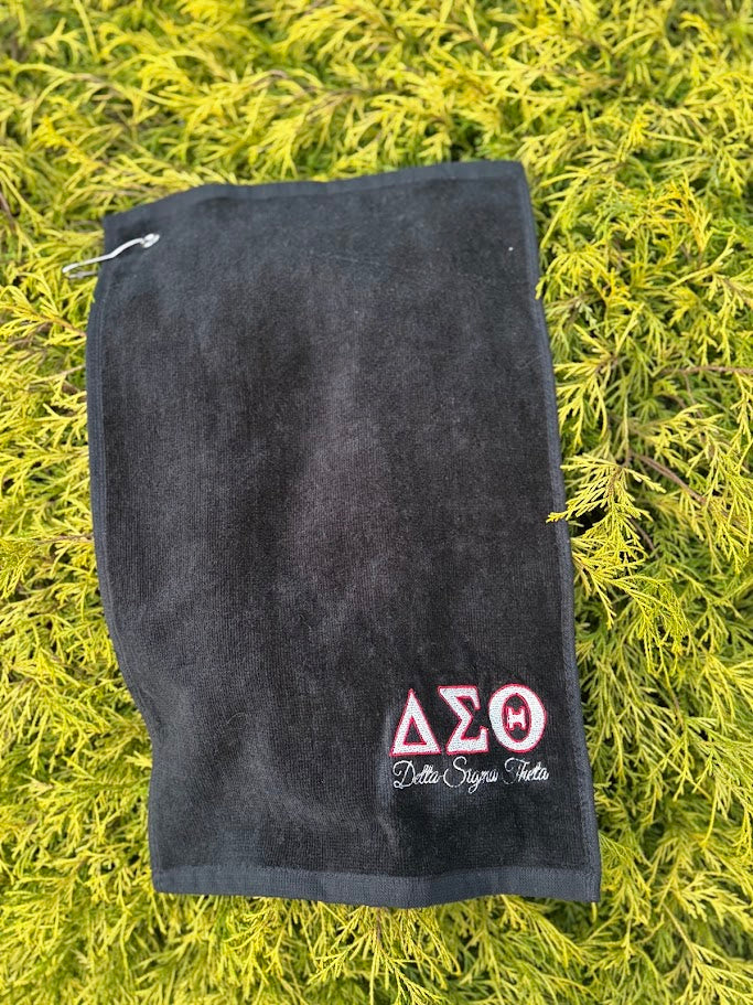 Delta Sigma Theta Embroidered Golf Towel