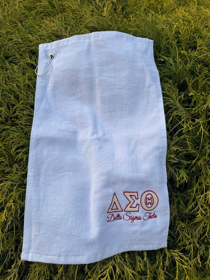 Delta Sigma Theta Embroidered Golf Towel