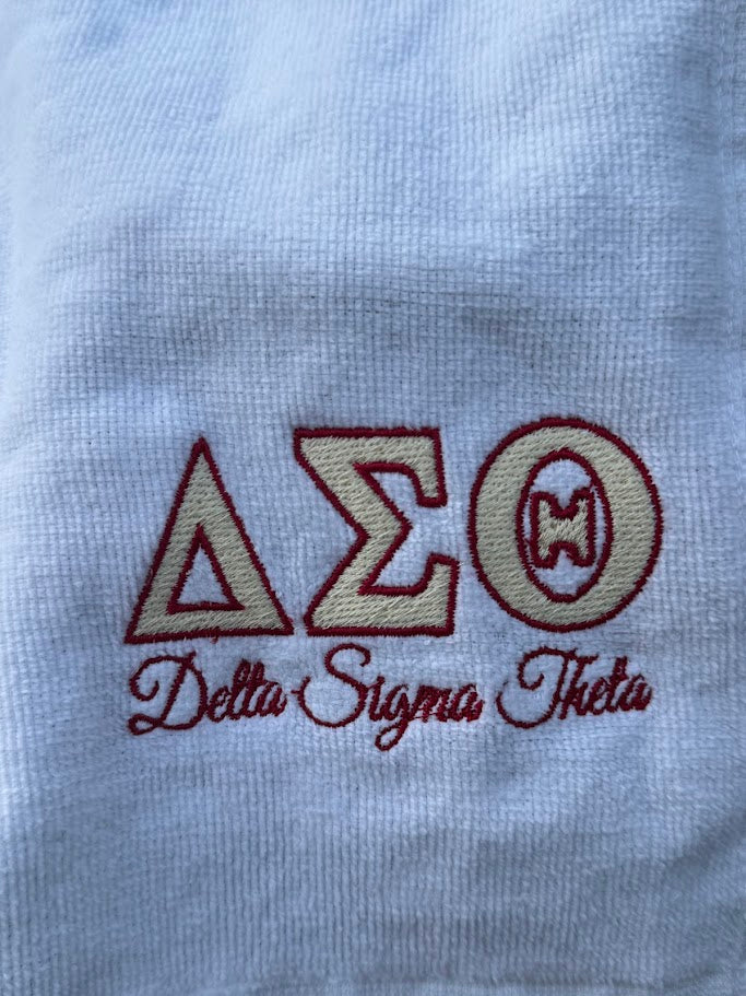 Delta Sigma Theta Embroidered Golf Towel