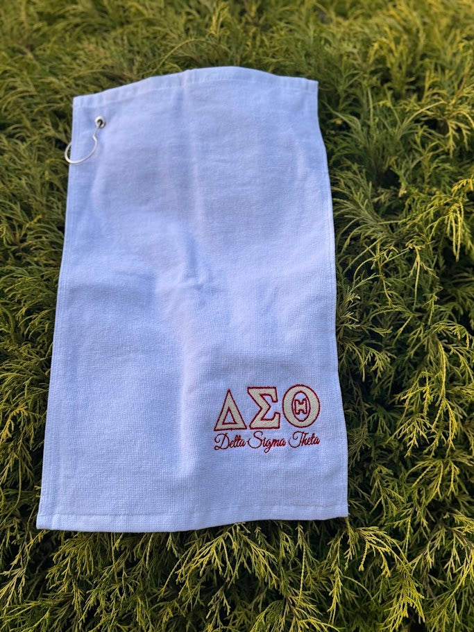 Delta Sigma Theta Embroidered Golf Towel