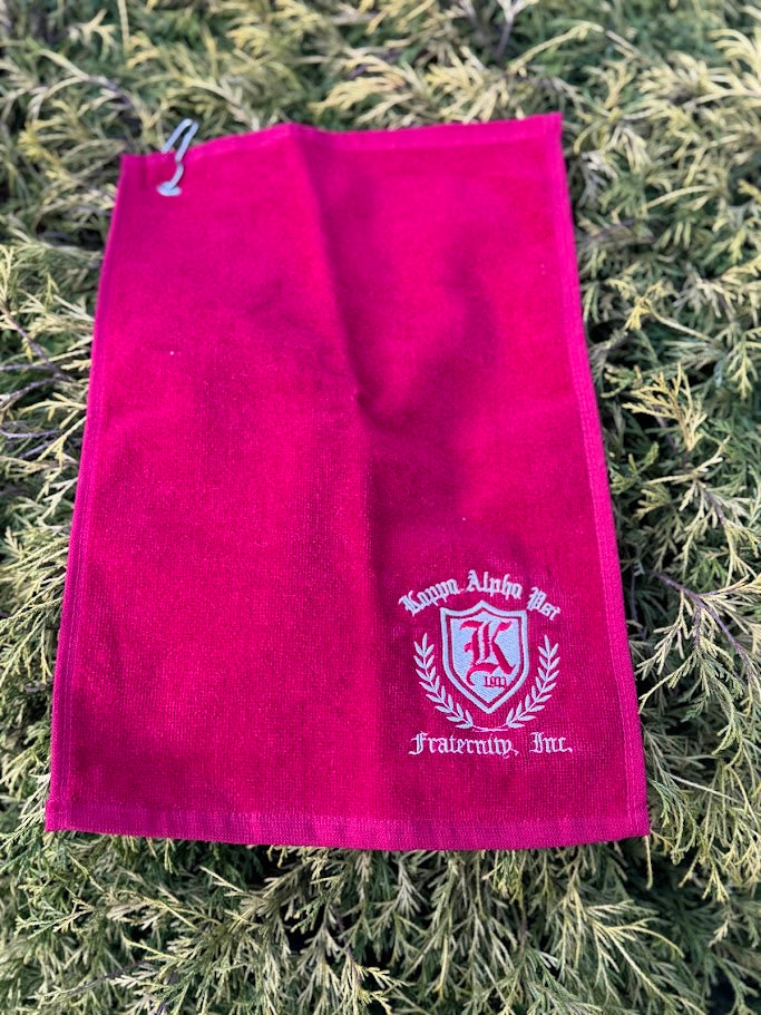 Kappa Alpha Psi Krimson and Kream On The Green Embroidered Golf Towel