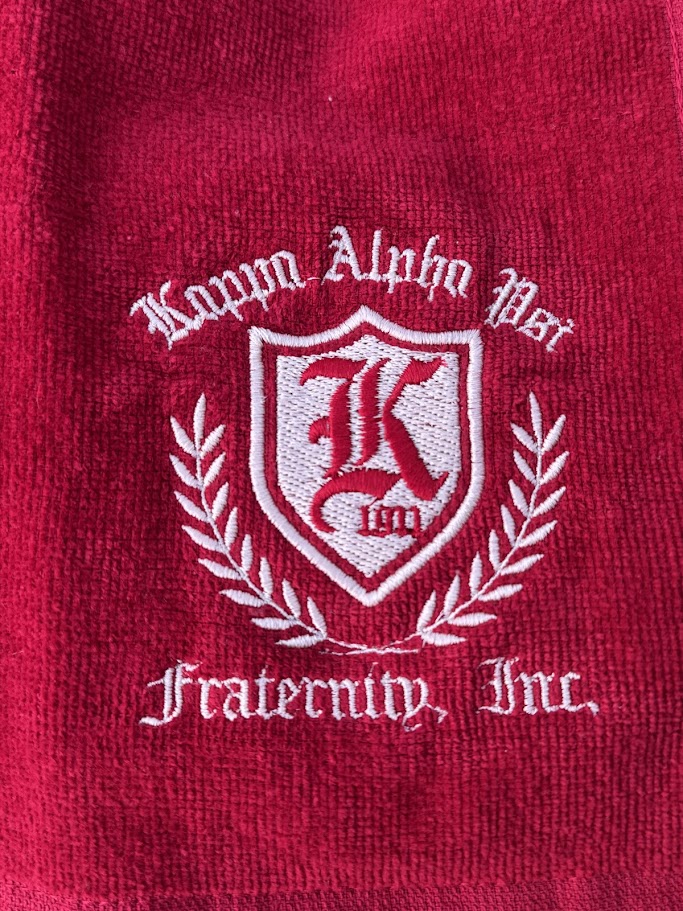 Kappa Alpha Psi Krimson and Kream On The Green Embroidered Golf Towel