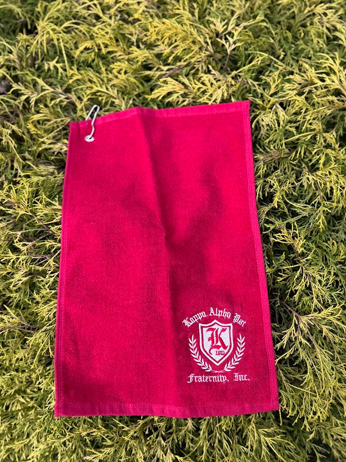 Kappa Alpha Psi Krimson and Kream On The Green Embroidered Golf Towel