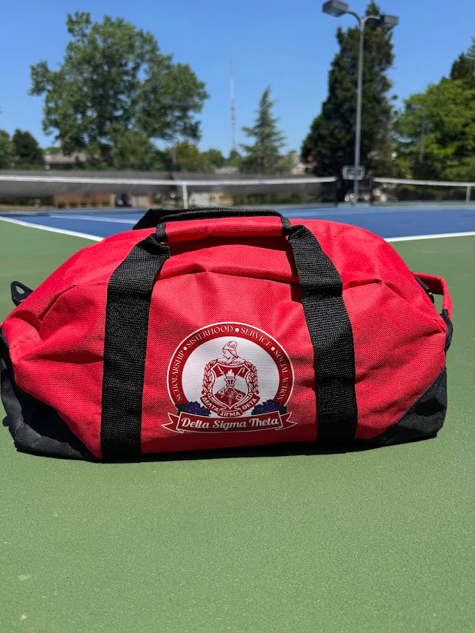 Delta Sigma Theta Black and Red Small Duffle Bag