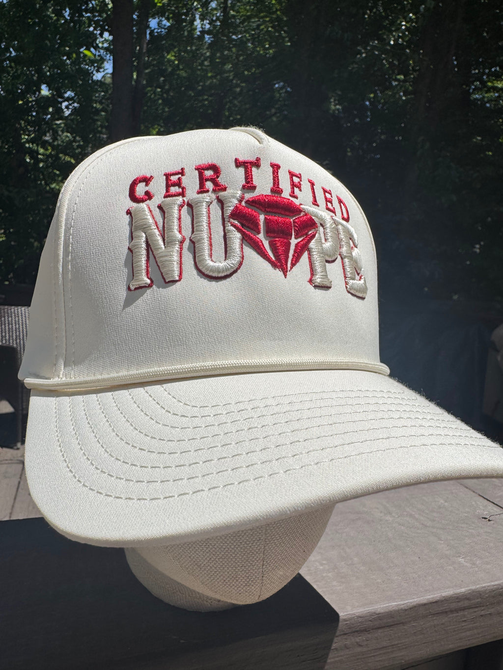 Certified Nupe Embroidered Cream Hat