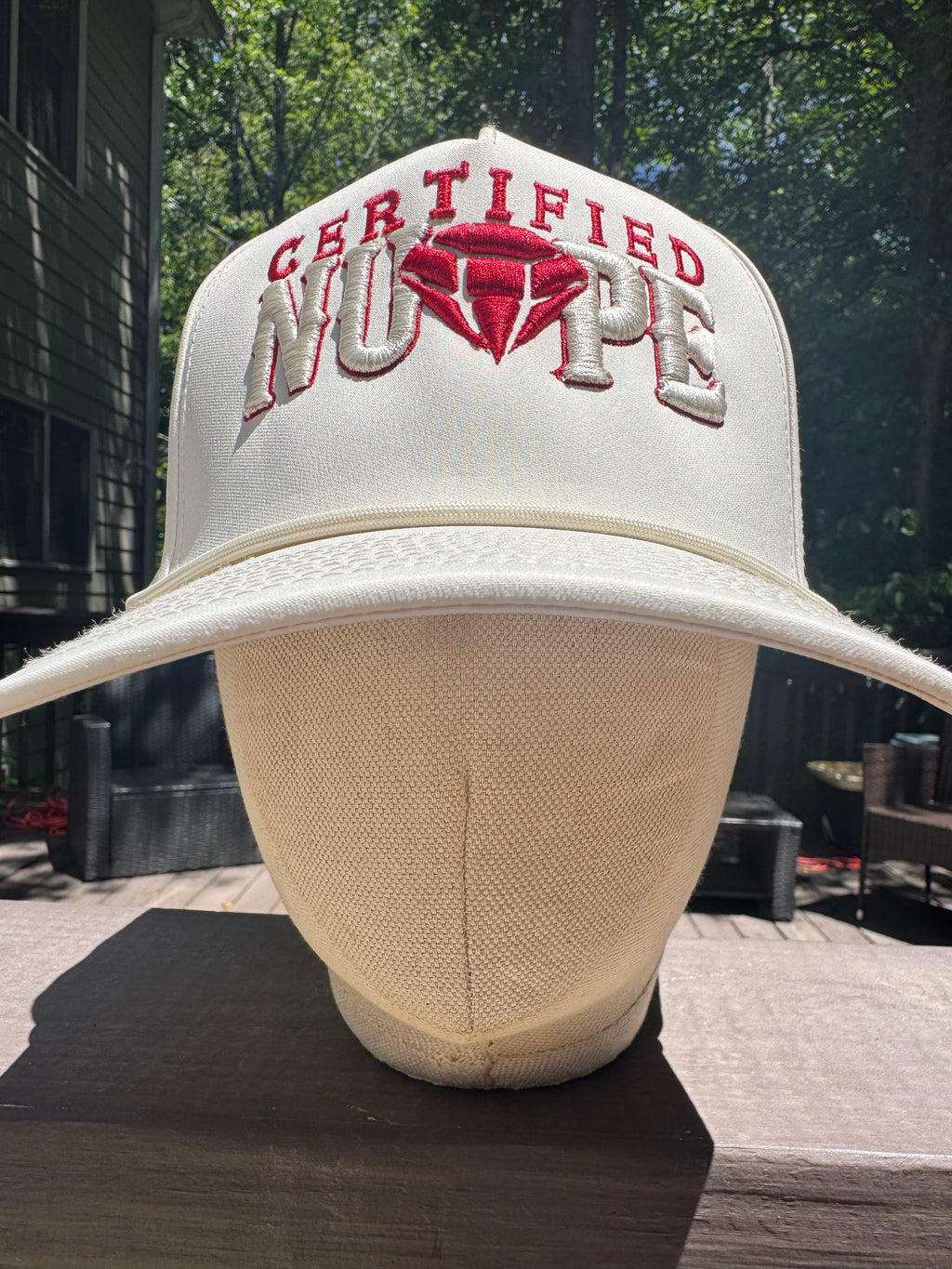 Certified Nupe Embroidered Cream Hat