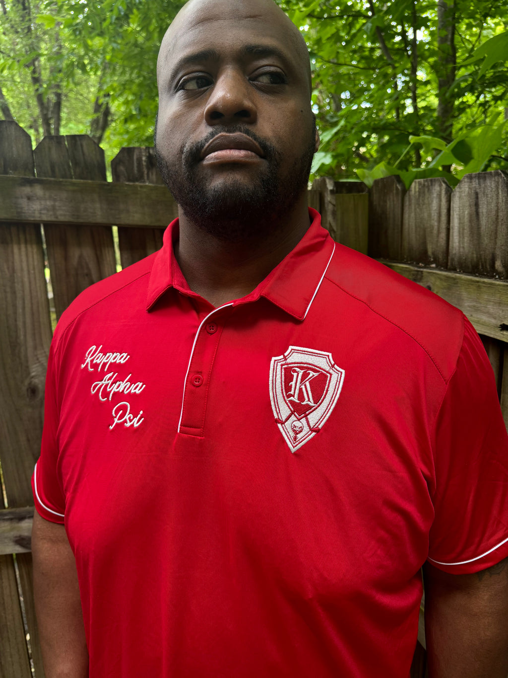 Kappa Alpha Psi Krimson and Kreme On The Green Embroidered Polo