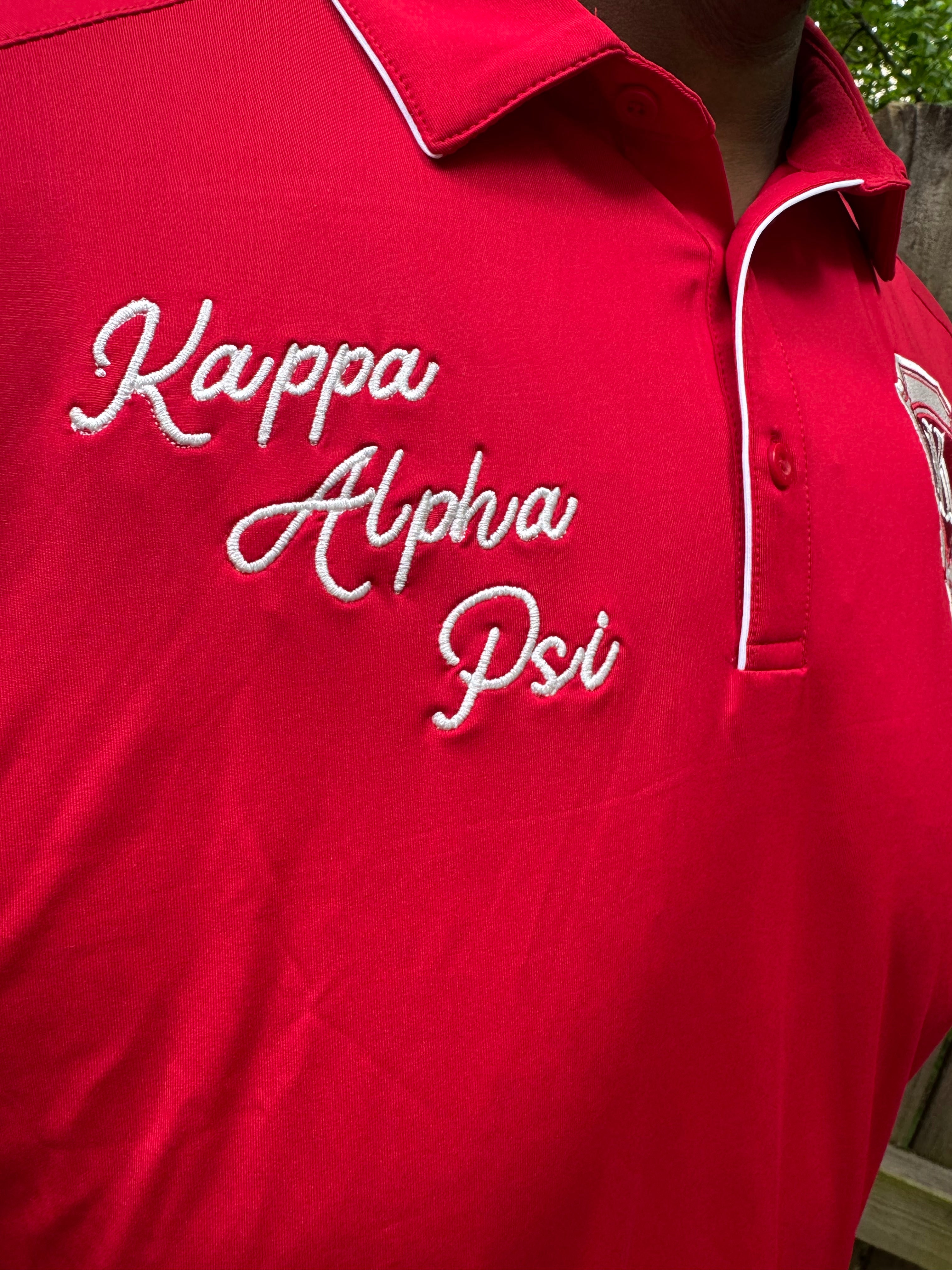 Kappa Alpha Psi Krimson and Kreme On The Green Embroidered Polo