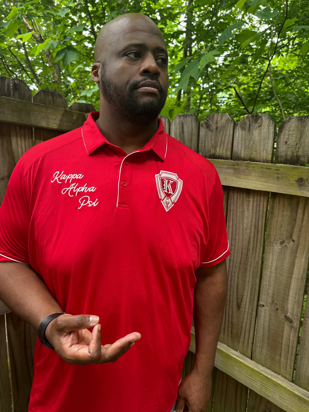 Kappa Alpha Psi Krimson and Kreme On The Green Embroidered Polo