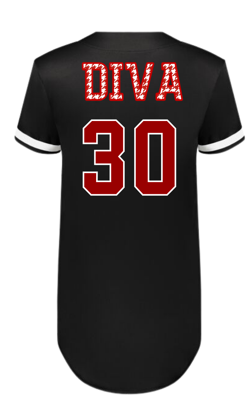 Lambda Zeta Button Down Screen-print Baseball Jersey